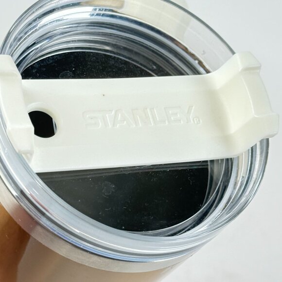 Stanley Quencher Stainless Steel 40 oz Travel Mug Bronze Gold White with Handle - Picture 7 of 10